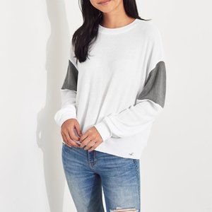 Hollister Long Sleeve Waffle Boyfriend Crewneck